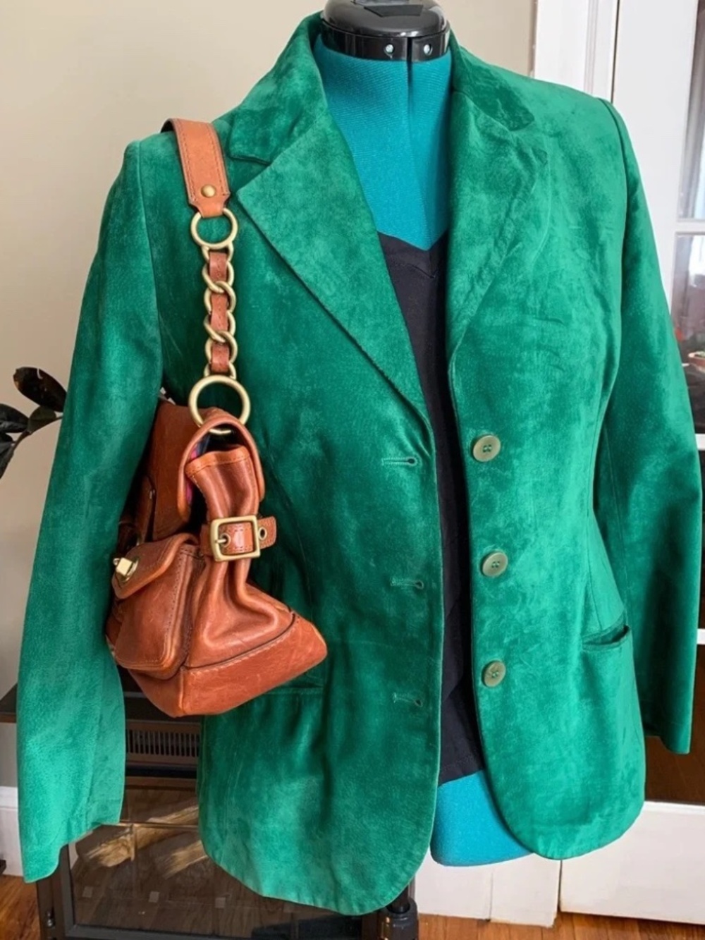 Emerald Green Trussardi Suede Blazer